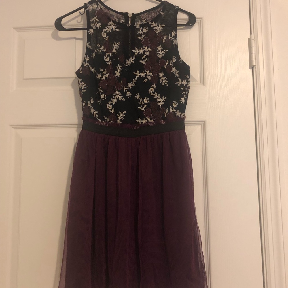 Black and purple floral dress